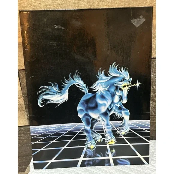 Vintage Mead Portfolio Folder Fantasy Unicorn‎ #33296 1985 Susan Dawe Artist