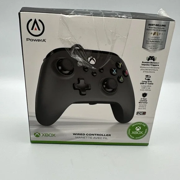 PowerA Xbox Wired Controller Black‎ XBGPOPWI New Box Damage