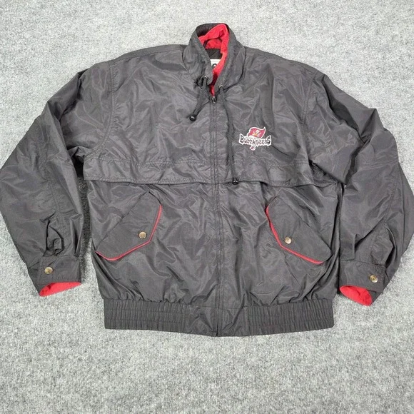 Vintage Tampa Bay Buccaneers Jacket Mens Medium Gray NFL Football Lee Sport