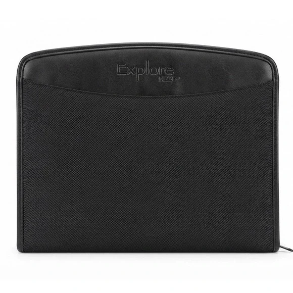 Leed's Explore NEBC Black Ballistic Nylon Zip Around Portfolio Organizer Case
