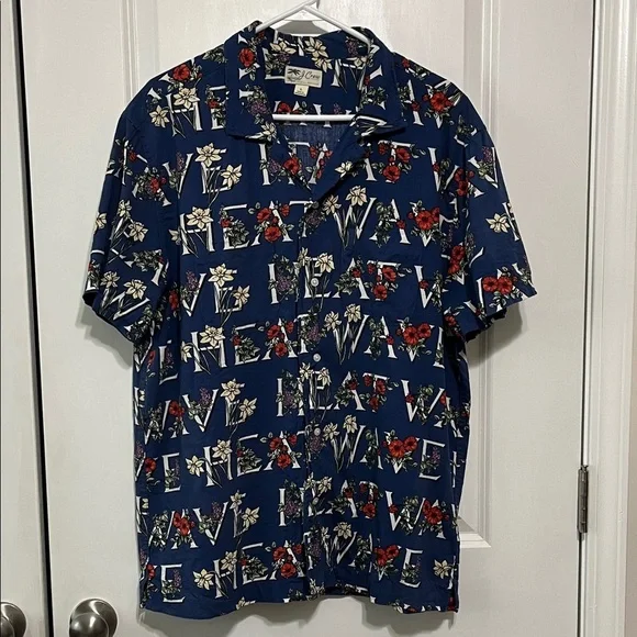 J. Crew Hawaiian Shirt Tropical Floral Print Large