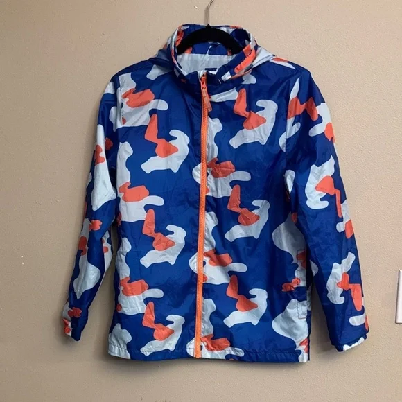 Cat & Jack Blue and Orange Windbreaker Jacket size L