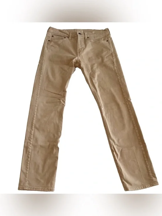 J.Crew Jeans 31x32 Mens 484 Stretch Slim Taper Khaki Tan Brown Straw Denim Y2K