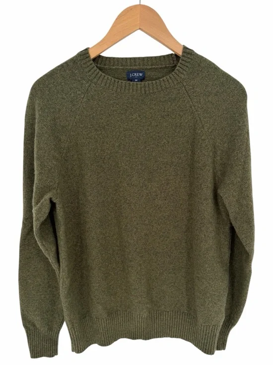 J.Crew Lambswool Blend Raglan Crewneck Sweater Green Men's - M