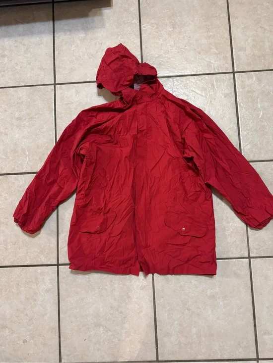 GAP Kids Bright Red Hooded Raincoat