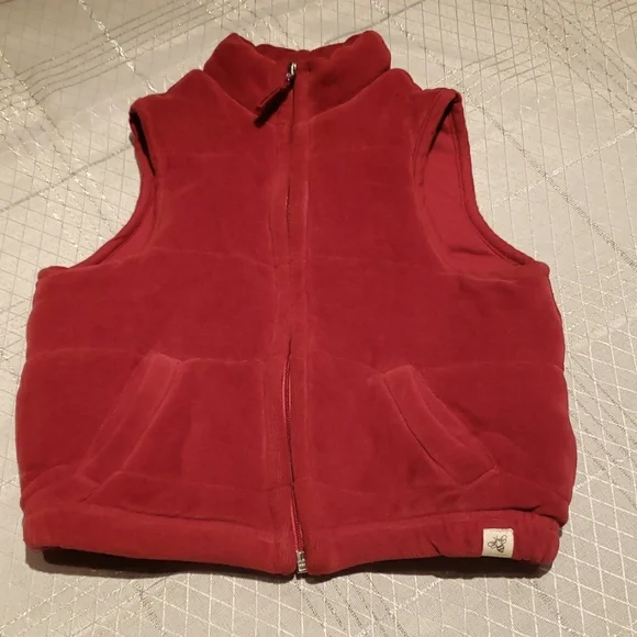 Burt’s Bees Kids Organic Cotton WARM Vest RED Toddler 4T EUC