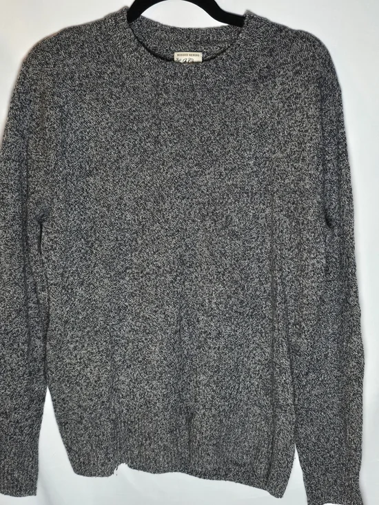 J Crew Marled Rugged Merino Wool Navy Speckled Crewneck Sweater, Sz M