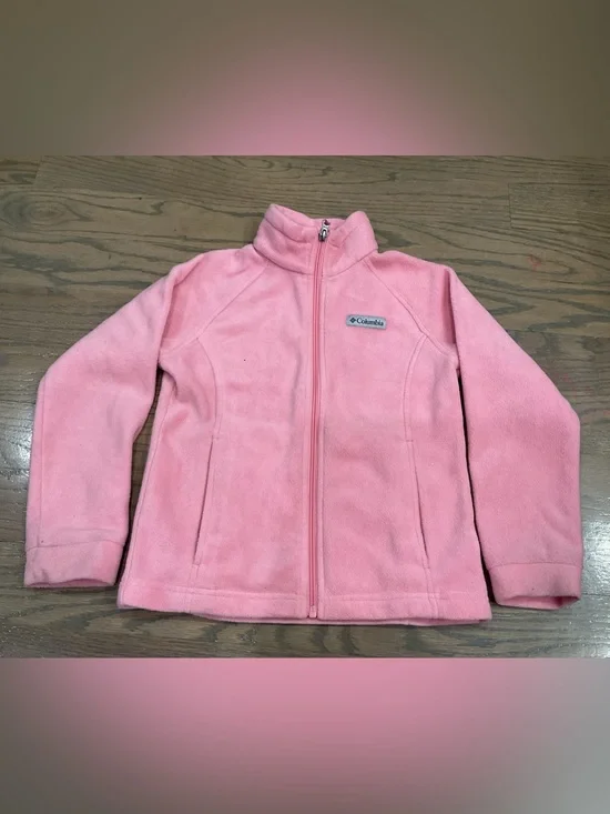 Columbia Girls Pink Fleece Jacket Size S (7/8) Like New