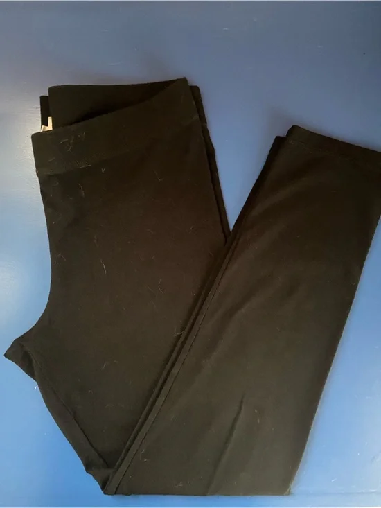 J CREW Cotton Leggings Travel Black Stretch Knit Pants MED new