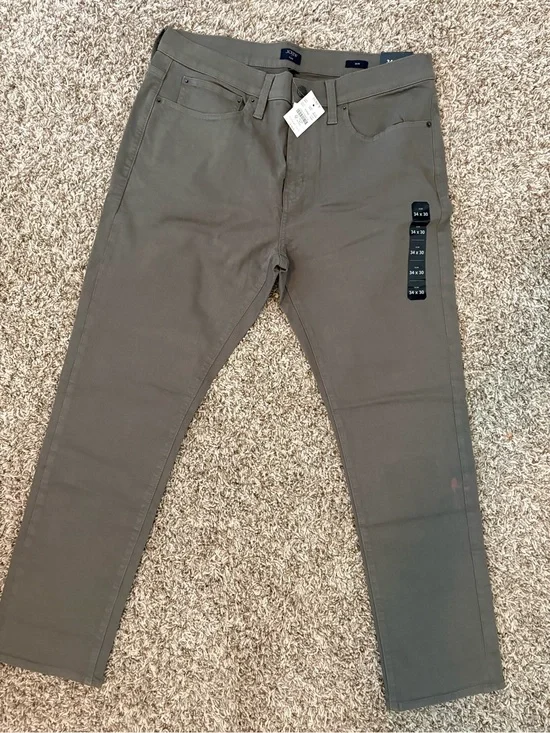 J. Crew Slim Stretch Jeans in Olive Green