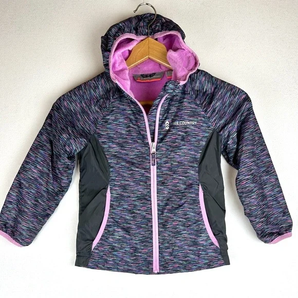 Free Country Girls Full Zip Hooded Soft Shell Jacket Plush Lining