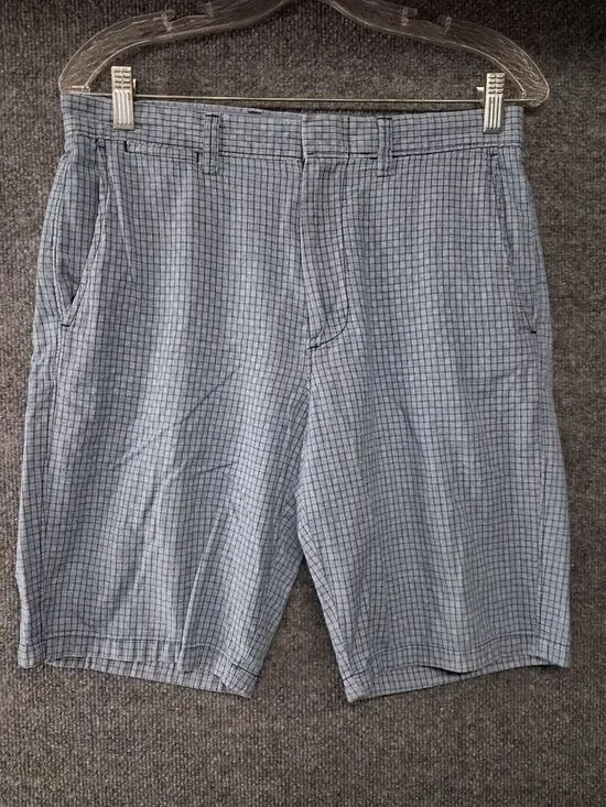 J Crew Club Shorts Mens 30 Blue Check Cotton