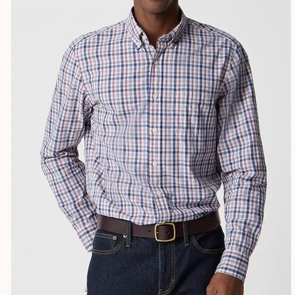 J crew ivory estate blue Classic flex casual shirt