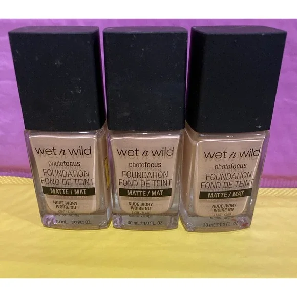 Wet N Wild Photo Focus Foundation‎ Nude Ivory 1 Ounce 3 Pack