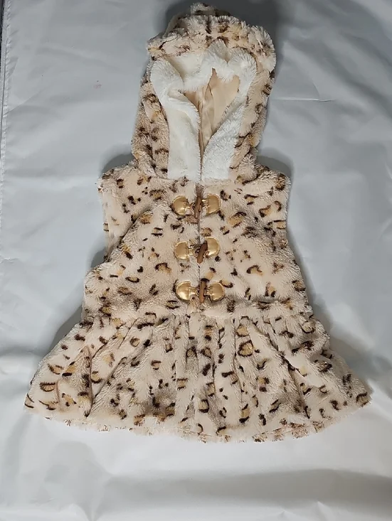 Little Lass Cream Toddler Jacket with Pink Logo