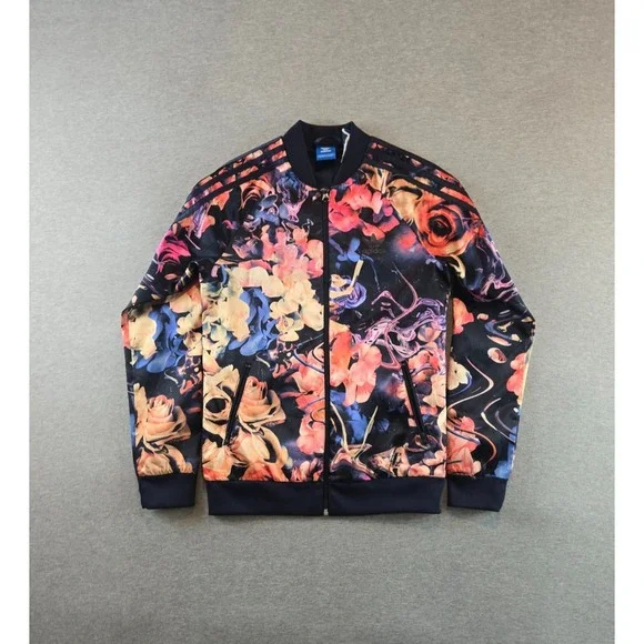 Adidas Originals Track Jacket Girls 13-14‎ Floral Rose Print Superstar BQ3977