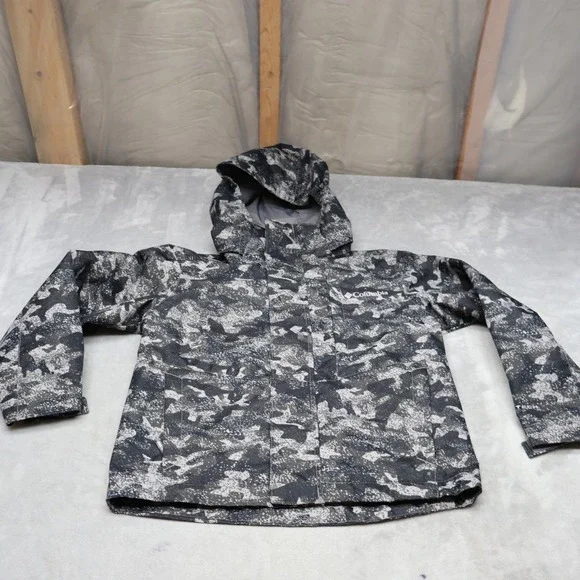 Columbia Jacket Boys XS 6/7 Camo Hood OmniHeat FullZip Ski Waterproof 3in1 Shell