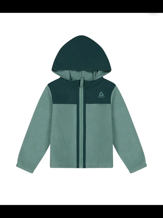 NWT Reebok Toddler Boys Girls Polar Fleece Hooded Jacket Coat Green 3T New