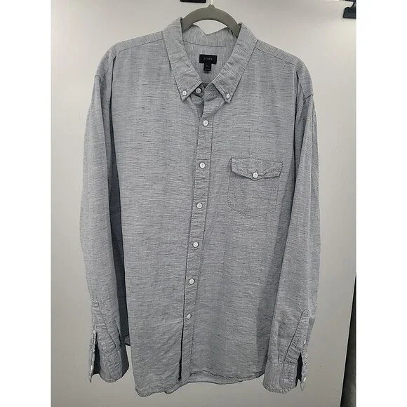 J. Crew Irish Linen Mens Shirt Sz XXL Breathable Beachy Vacation