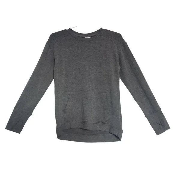 Charcoal Heather Long Sleeve Sweatshirt for Women, Model & Spandexes'S(6/7), NWT