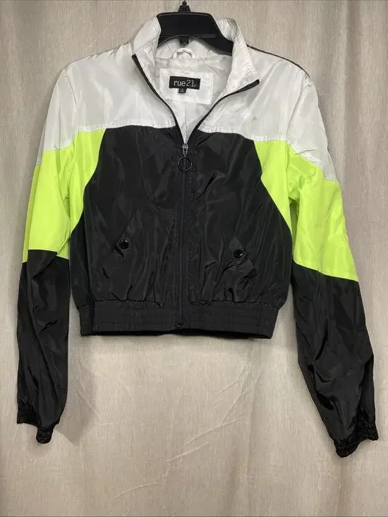 Rue 21 Youth Large - Cropped Full Zip “GOOD VIBES ONLY” Lightweight Jacket / Y2K