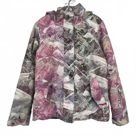Roxy Purple White Mountain Print Winter Coat | Girls 12 Regular