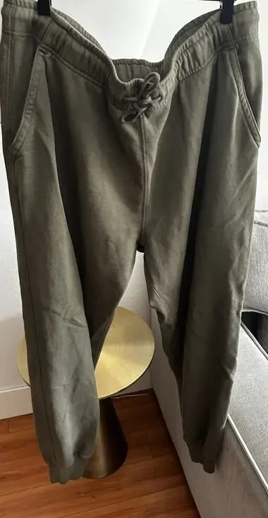 J.Crew Sweatpants Mens XL Military Green joggers Fleece Tapered Leg Drawstring