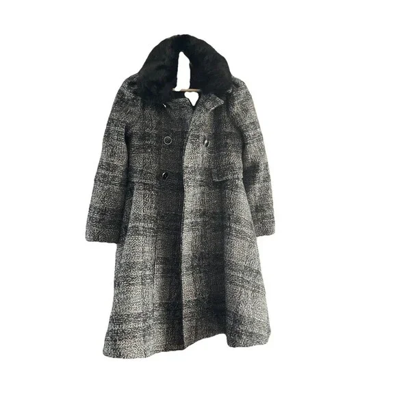 Rothschild Girls Tweed Fur Collar Coat 14‎