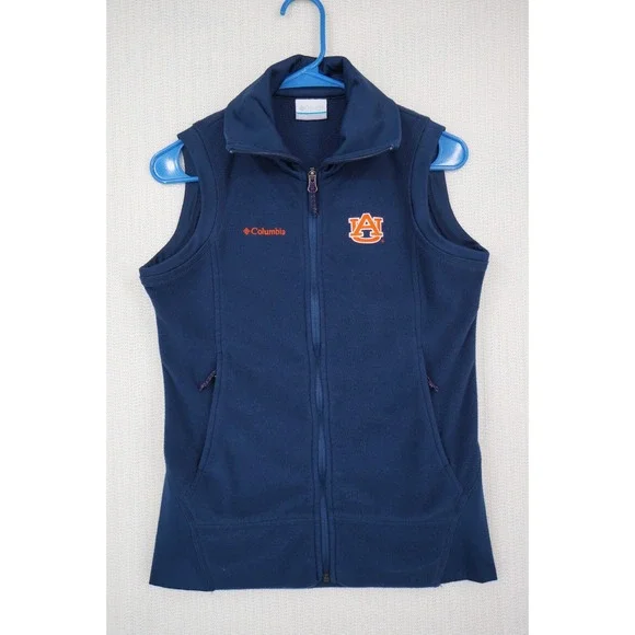 Columbia Auburn Tigers Vest Womens Small Fleece Full Zip Collared NCAA Football