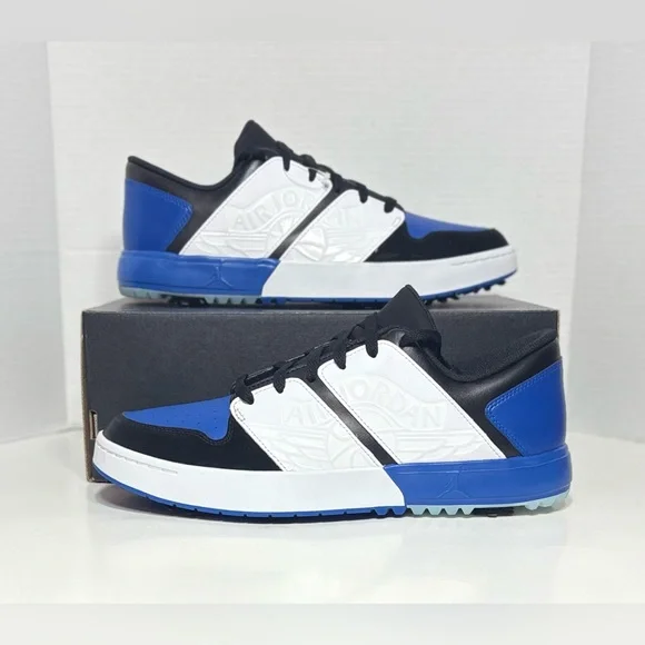 Jordan Golf Shoes Nu Retro 1 Low Golf Spikes White blue black sneaker FZ4153-004