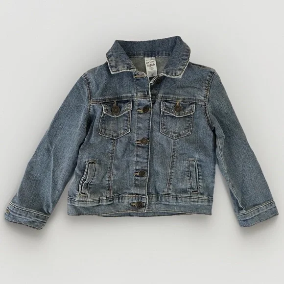 Carters Jean Jacket Blue Medium Wash Lightweight Coat‎ Toddler Girl Size 4T