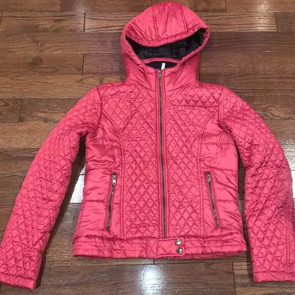 Pink‎ Platinum Girls’ Quilted Jacket with Sherpa Fleece Lining – Size Medium (M)