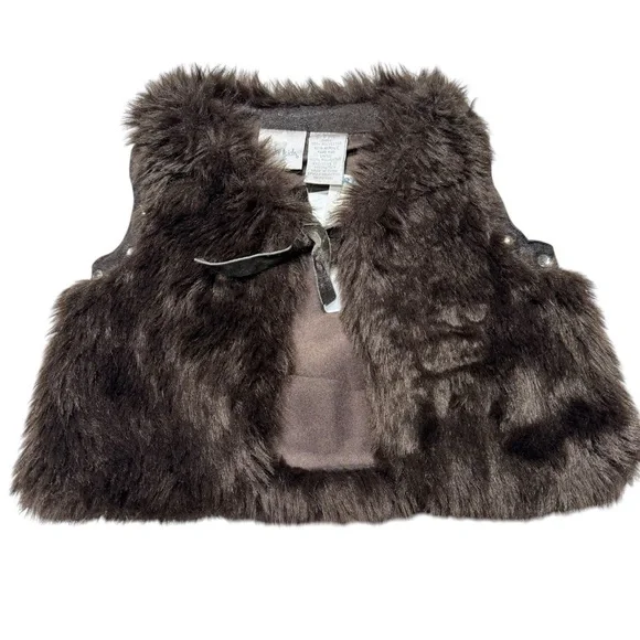 NWT New Koala Kids Faux Fur Vest Size 6/9 Month