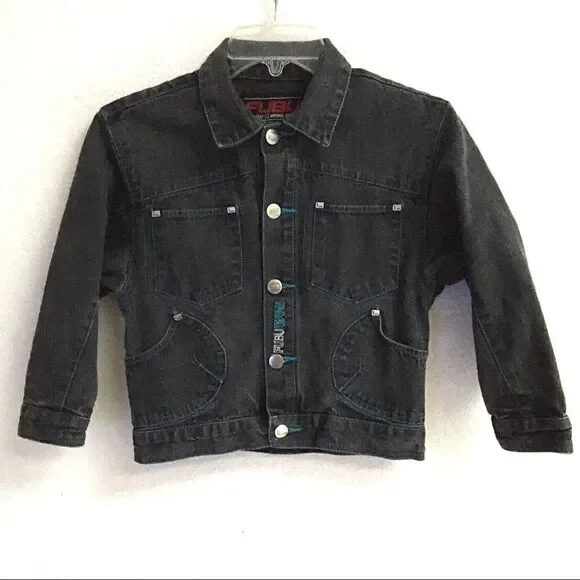 Fubu“the collection” faded black denim jacket M/5‎