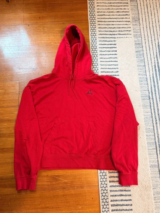 Jordan Red Hoodie Pullover with Jumpman Logo