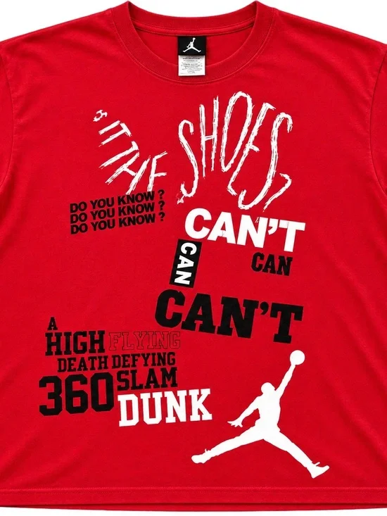 Vintage Y2K Jordan Jumpman 360 Slam Dunk Graphic T Shirt Red Men’s Large