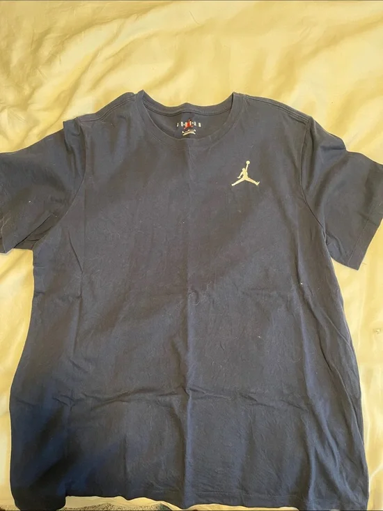 Jordan Navy Blue Short Sleeve Tee with Gold Jumpman