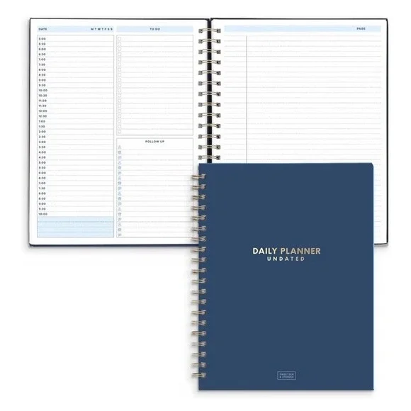Sweetzer and Orange Daily Planner Notebook – Undated‎ Two-Page Daily Layout