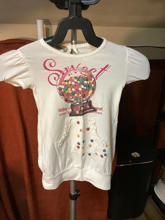 John Galliano Kids Girls 2pc Set  Gumball Top Gazette Newspaper Leggings