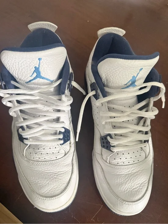 Jordan 4 Carolina blue Men's White Retro Basketball Sneakers