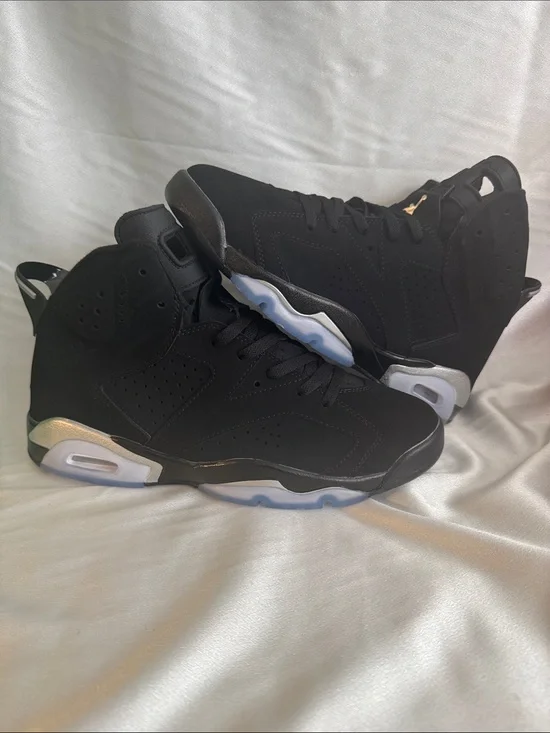 New! Air Jordan 6 Retro 'Chrome' features a sleek black nubuck upper!
