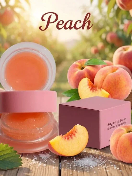 Peach 2-in-1 Sugar Lip Scrub Exfoliator & Moisturizer