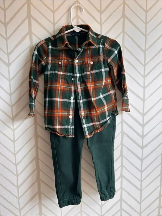 *Janie and Jack* Plaid Button-Up Shirt with Matching Pants