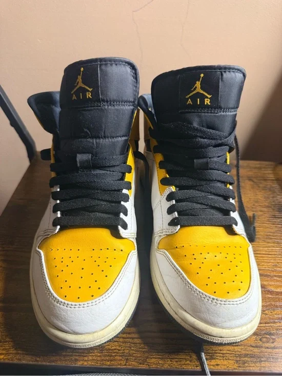 Jordan High-Top Sneakers in Black, Yellow, White