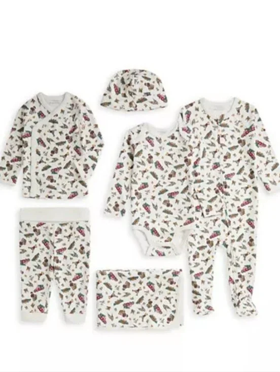 $195 Ralph Lauren Polo Bear Cotton 6-Piece Gift Set Sz 6 Months