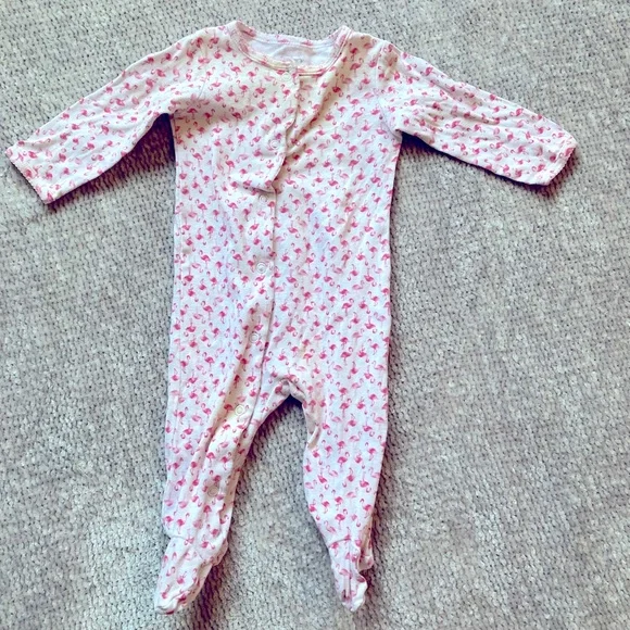 Carter’s Baby Girls 6M Pink Flamingo‎ Cotton Footed Pajamas Sleeper
