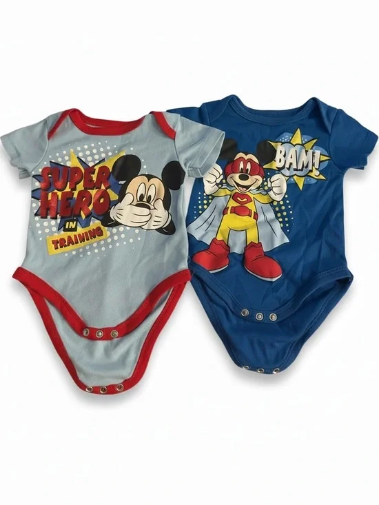 Disney Superhero Mickey Bodysuit Duo - Light Blue & Blue