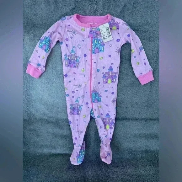 Pink Castles Footie Onesie NWT 0-3m