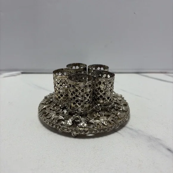 Vintage 1950's-60's Sam Fink Gold Filigree Five Stick Lipstick Holder