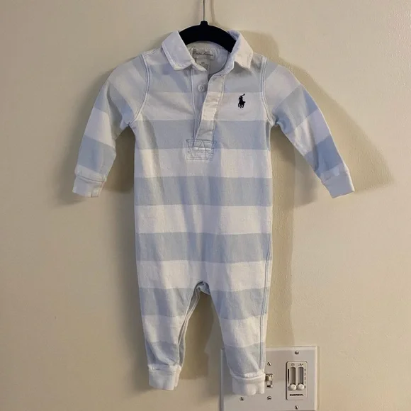 Ralph Lauren Striped Cotton Jersey Rugby Coverall